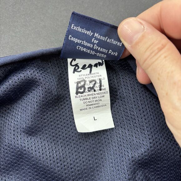 Cooperstown Dreams Park Pullover Men L Blue Baseball Short Sleeve Windbreaker - Picture 10 of 16